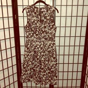 Black and white floral dress with pockets
